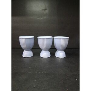 Hankscraft Egg Cup Blue Double Sided‎ Ribbed 3 3/4" Tall Set Of 3